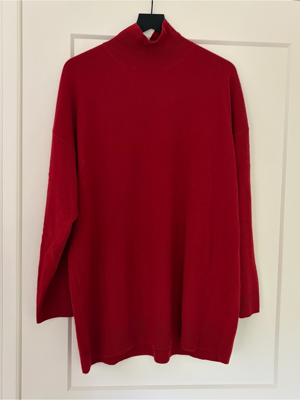 LESET Zoe Oversized Turtleneck Sweater in Brick Size Medium